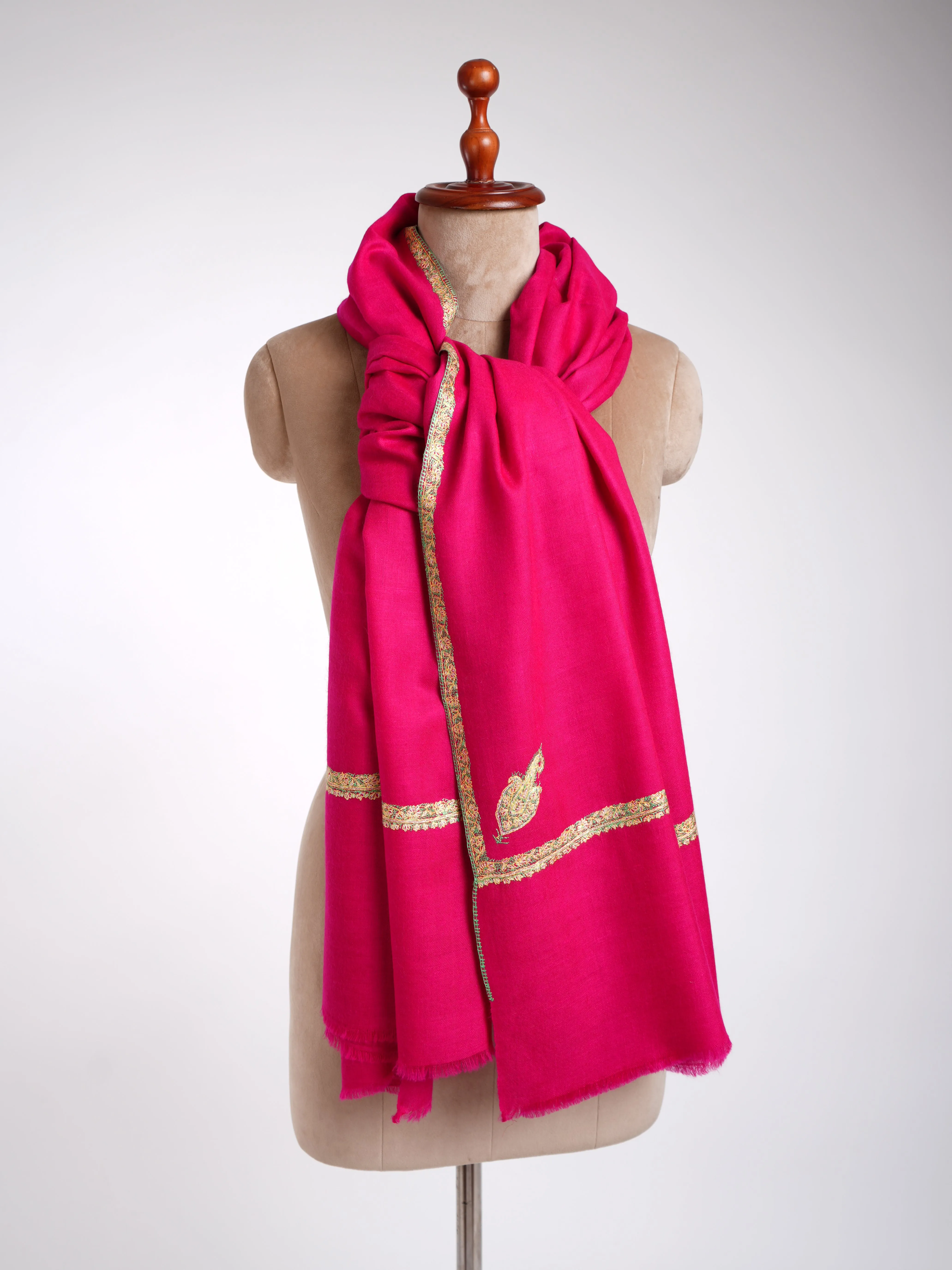 Baildar Handmade Pashmina Shawl Magenta Pink