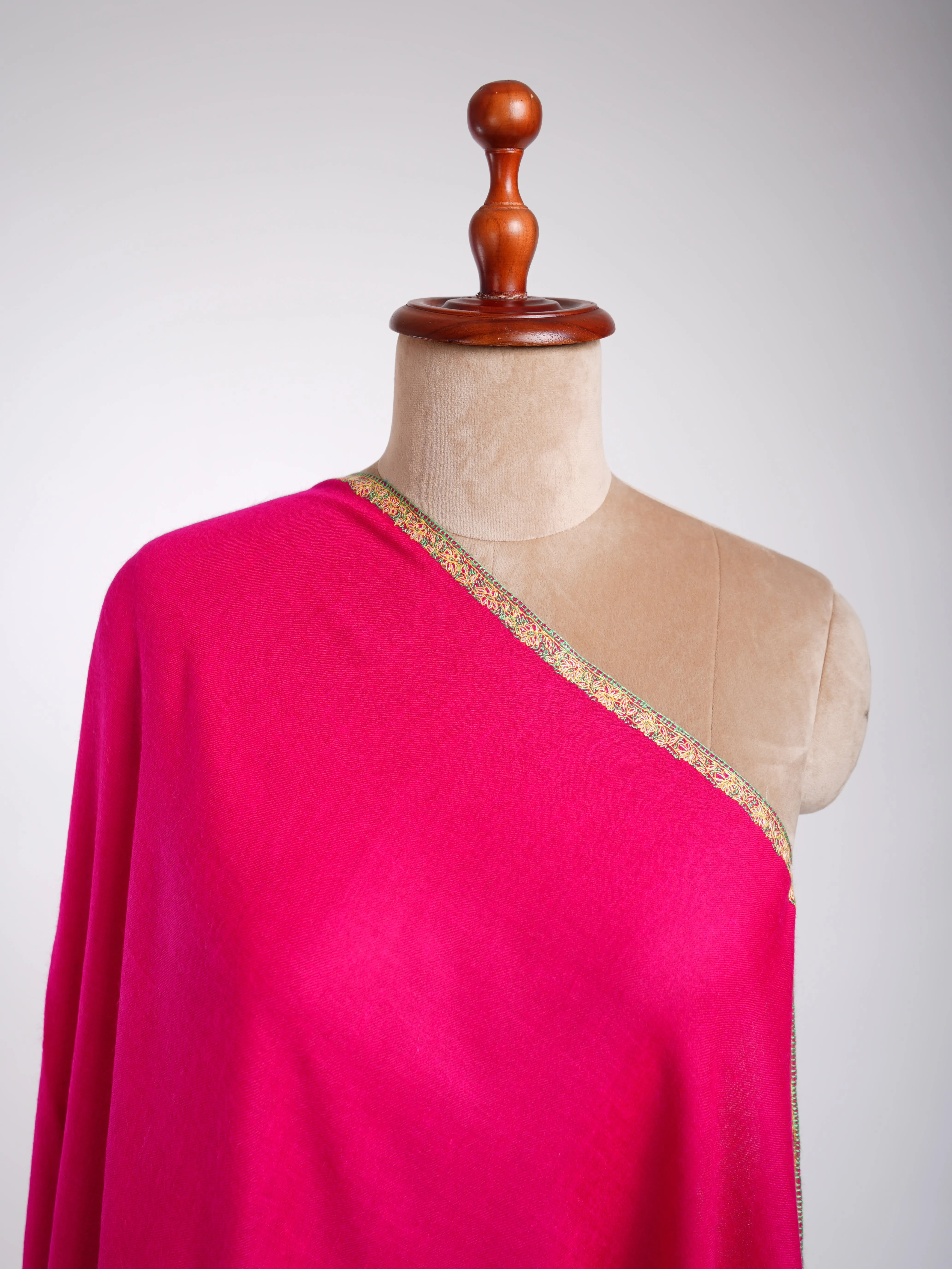 Baildar Handmade Pashmina Shawl Magenta Pink