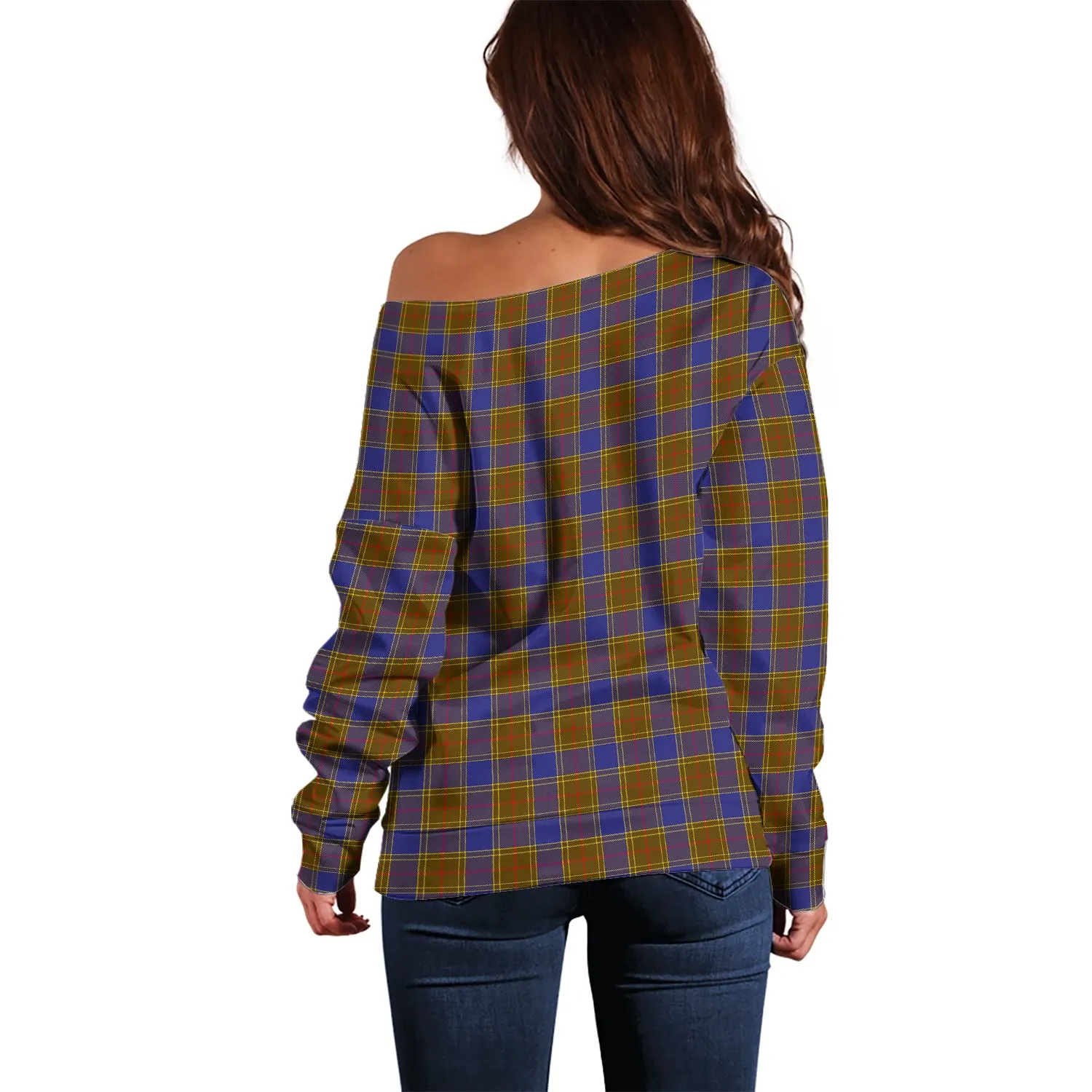 Balfour Tartan Off Shoulder Women Sweater