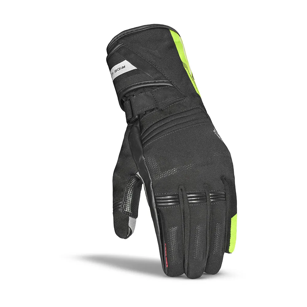 BELA Iglo Lady Winter Motorcycle Gloves Black Yellow Fluoro