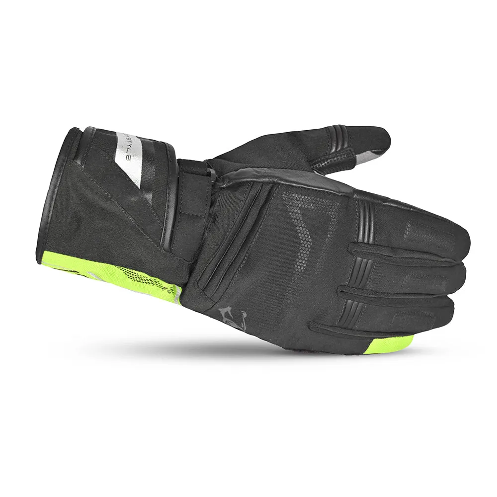 BELA Iglo Lady Winter Motorcycle Gloves Black Yellow Fluoro