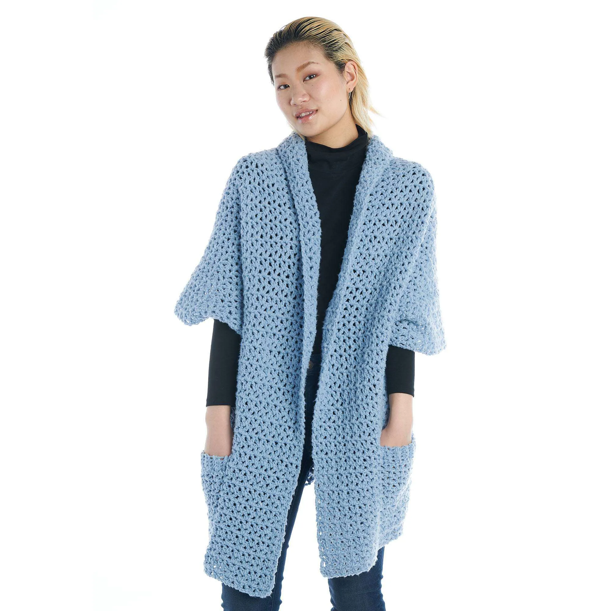 Bernat Cozy Crochet Pocket Shawl Cardigan