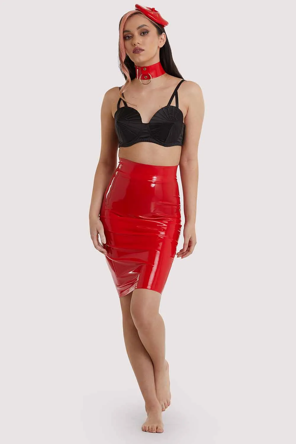 Bettie Page Latex Hobble Skirt