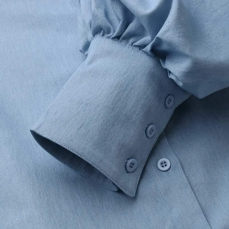 Bishop Sleeve Button-Up Shirt