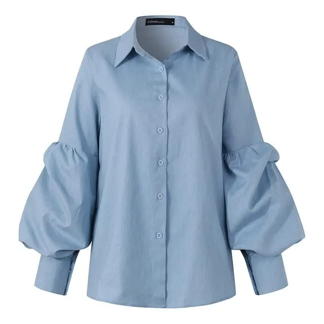 Bishop Sleeve Button-Up Shirt