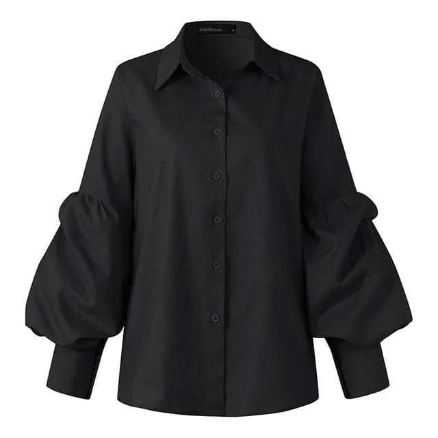 Bishop Sleeve Button-Up Shirt