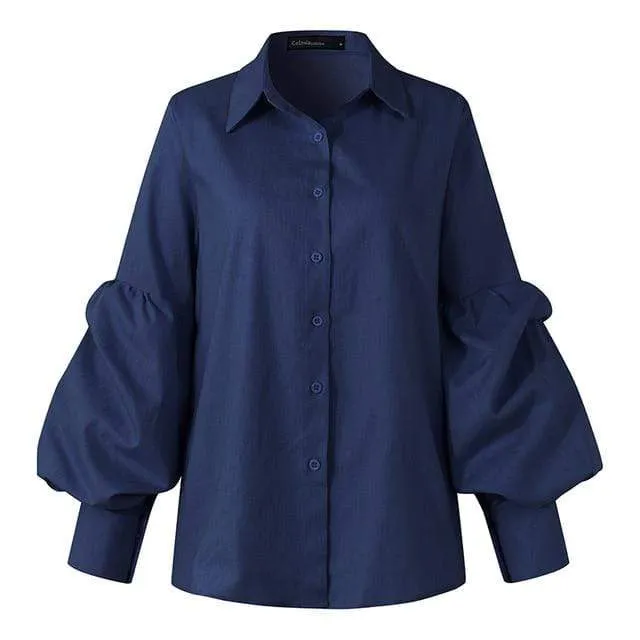 Bishop Sleeve Button-Up Shirt