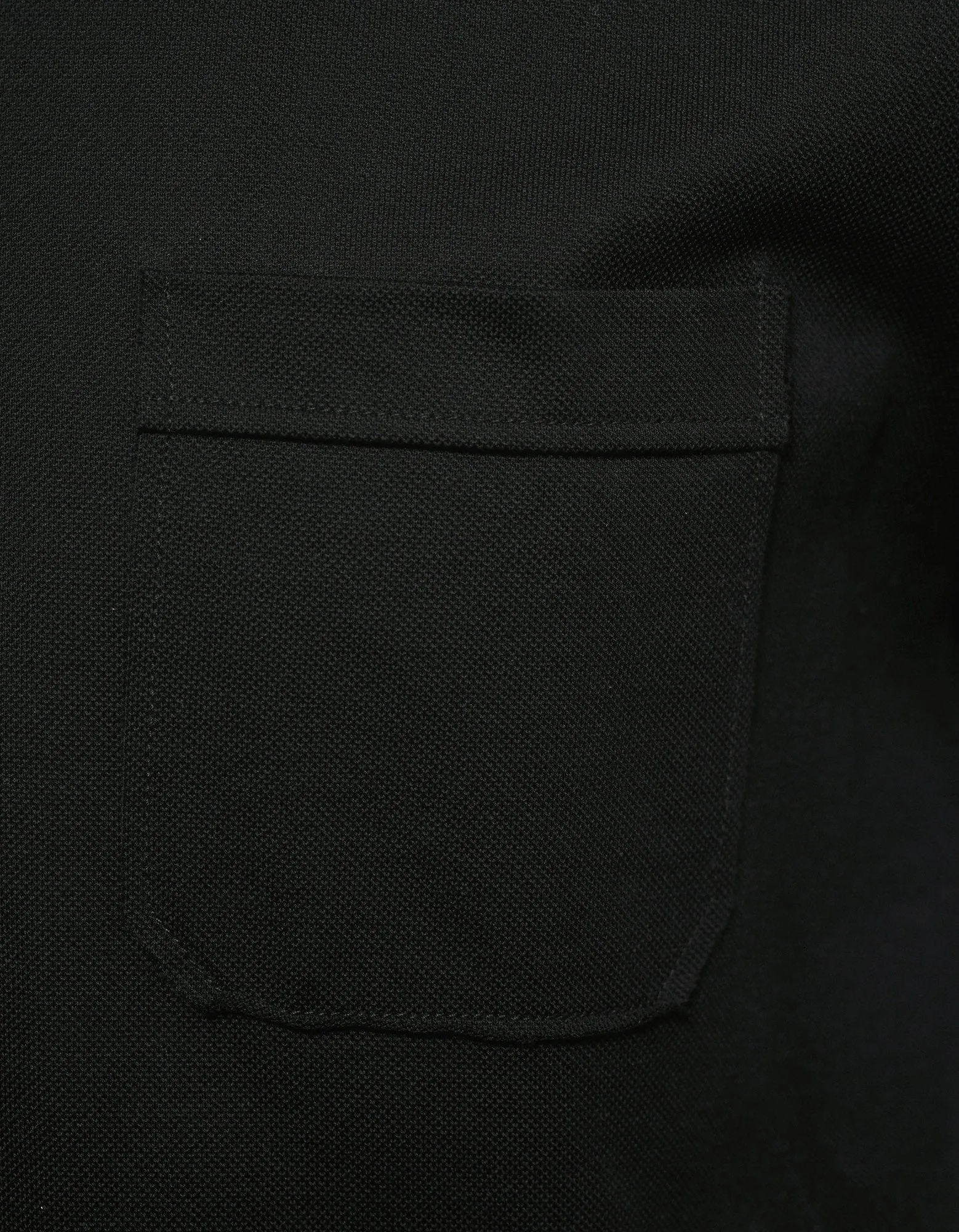 Black Henley Shirt with Raw Edge Collar