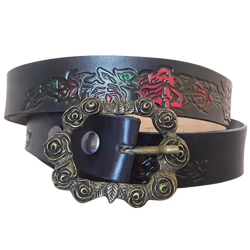 Blackened Bronze Embossed Rose Simple Women’s Belt Buckle Limited Edition