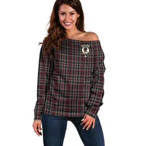 Borthwick Tartan Off Shoulder Women Sweater with Family Crest