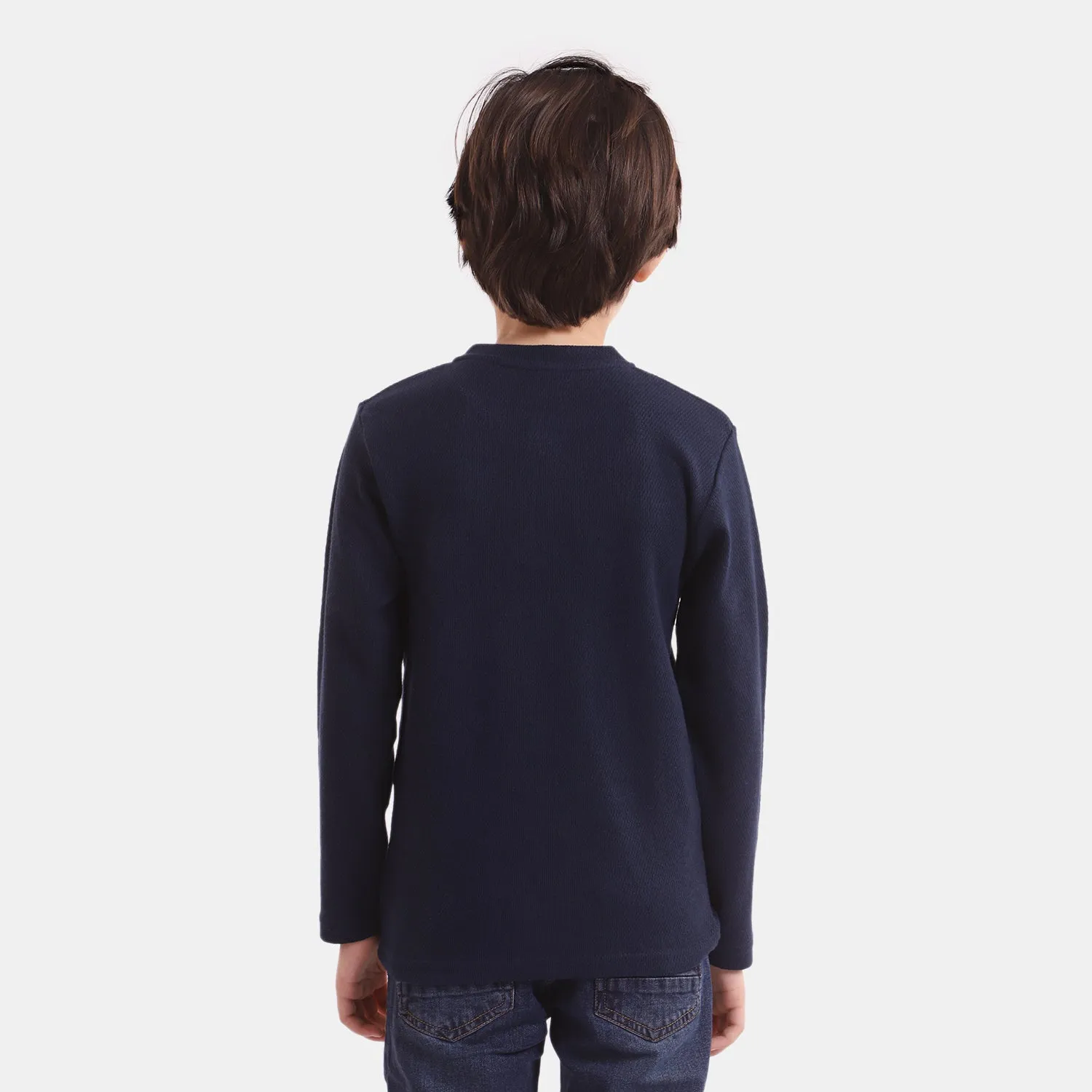 Boys Jersey F/S Henley Character - NAVY