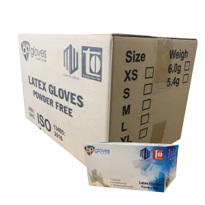 BP Latex Gloves, Powder-Free, size XS, CASE (Pk: 100 pcs/box, 10 boxes/case)