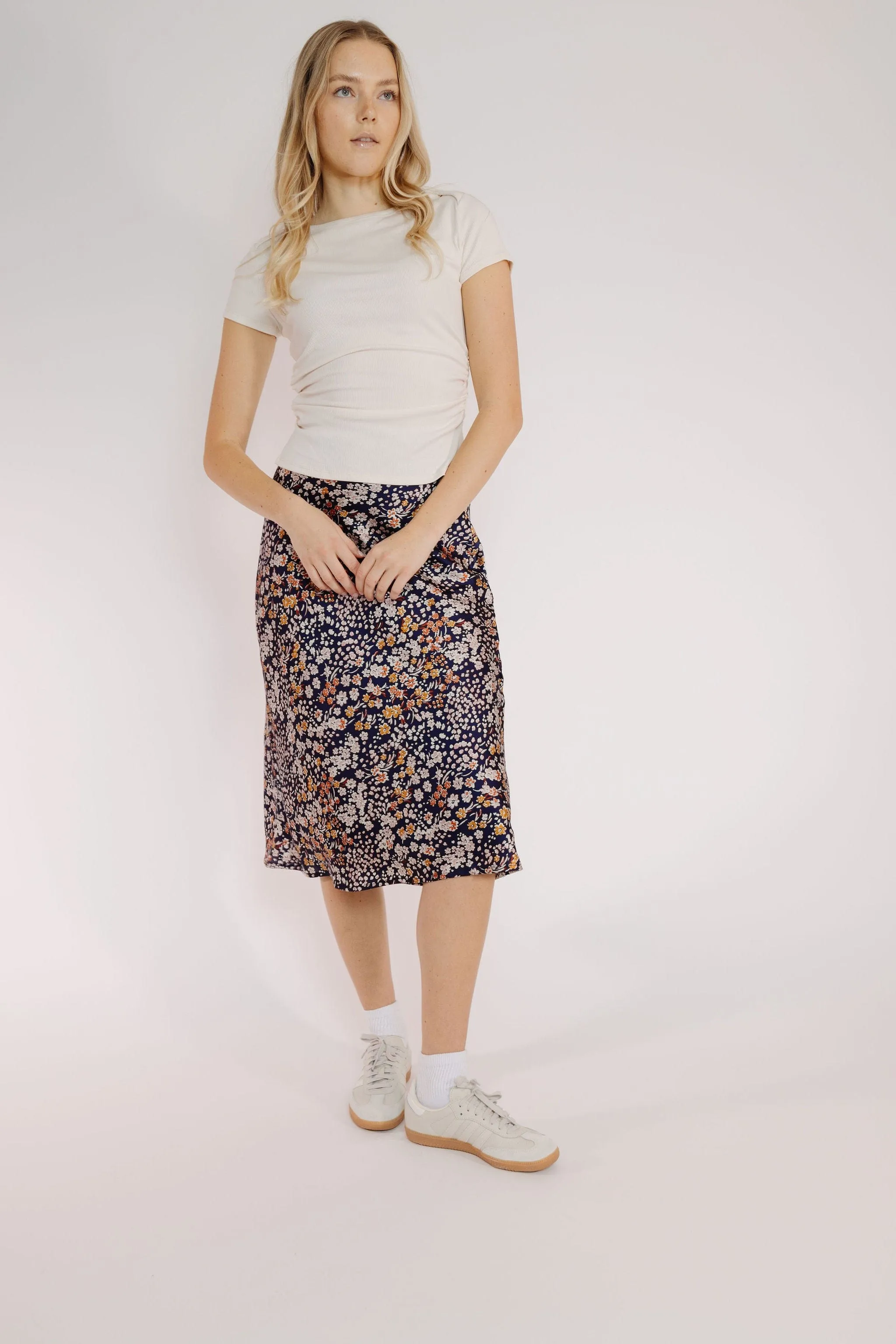 Brandy Skirt in Navy Floral