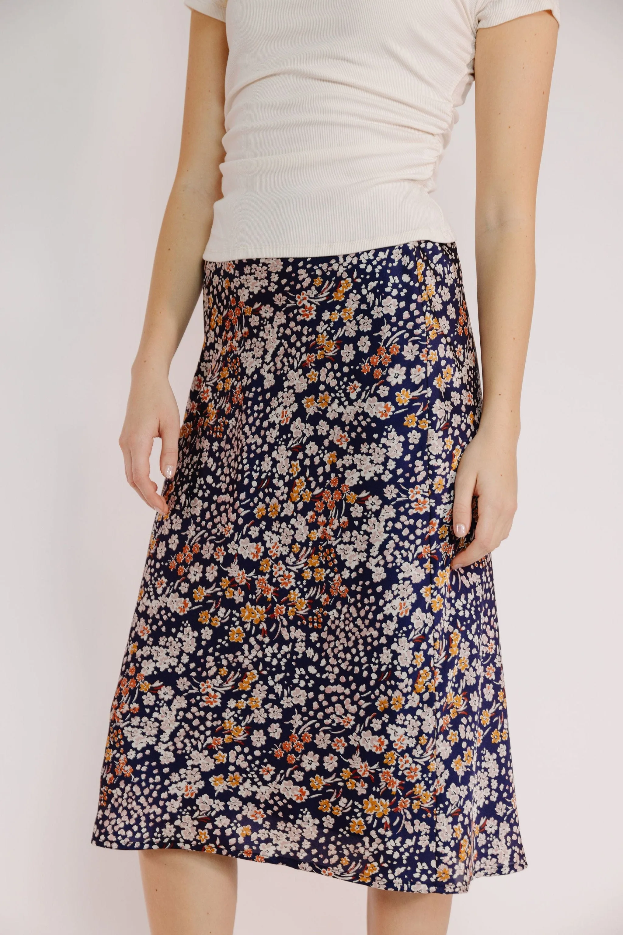 Brandy Skirt in Navy Floral