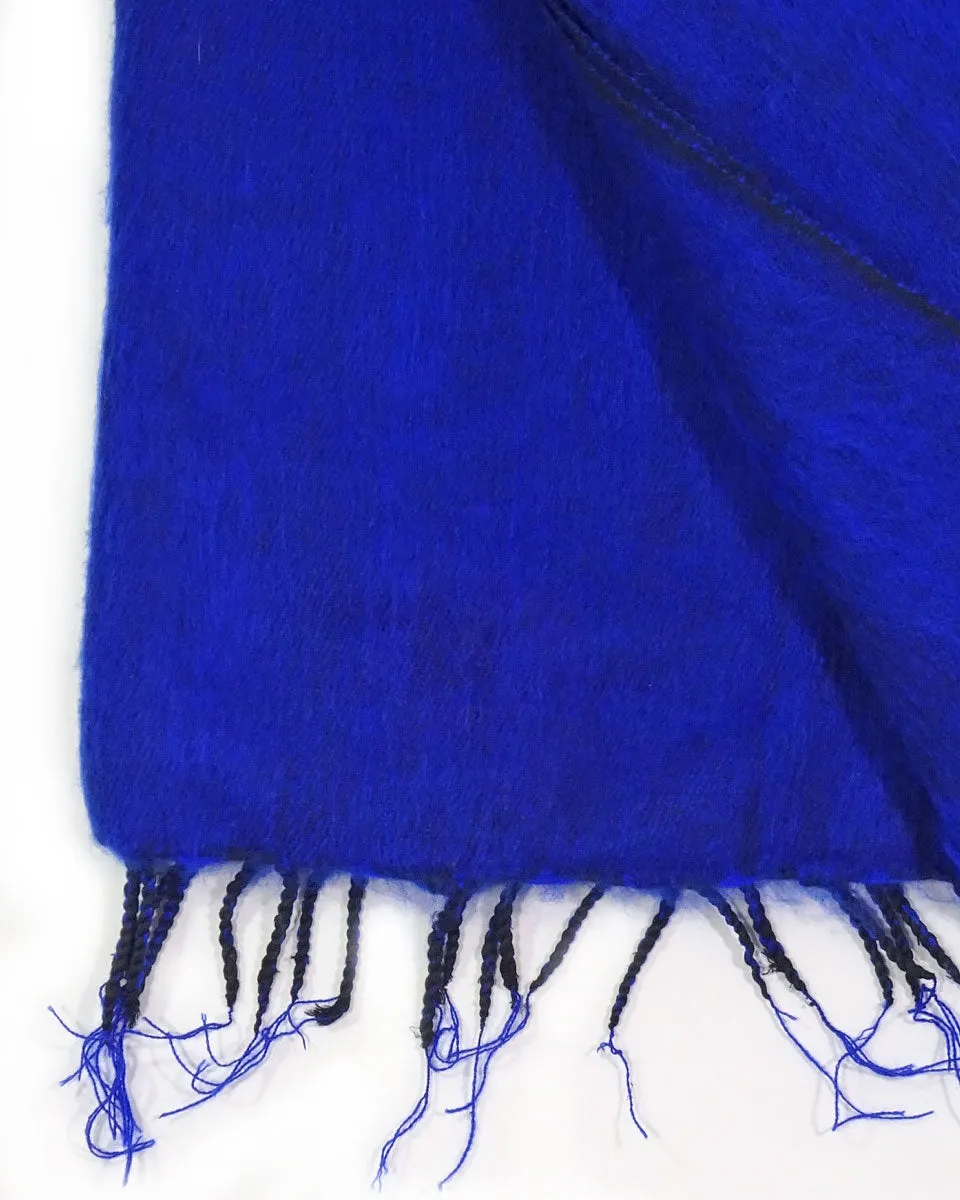 Brushed Woven Blanket in Royal Blue