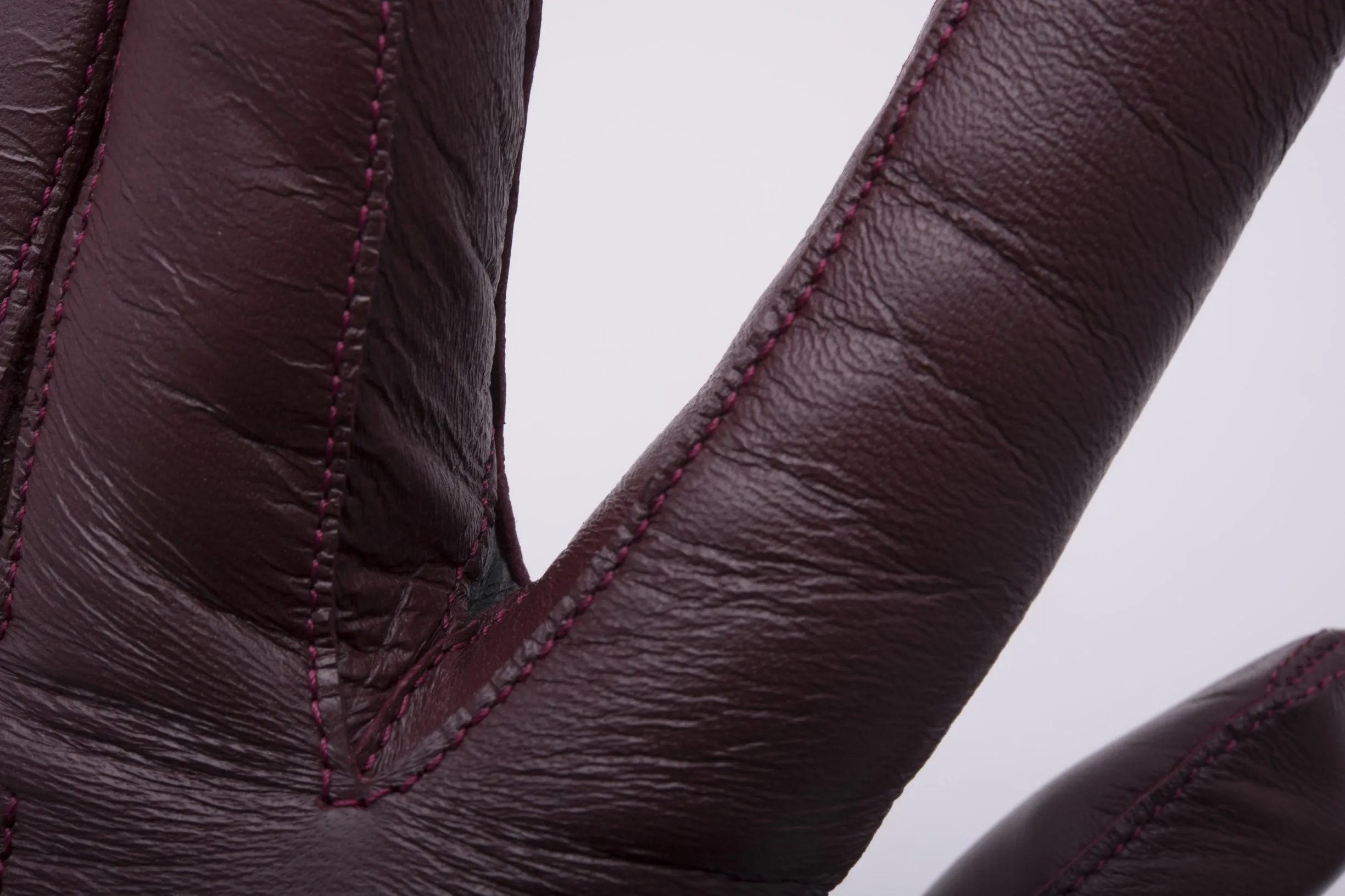 Burgundy Touchscreen Lamb Nappa Leather Dress Gloves