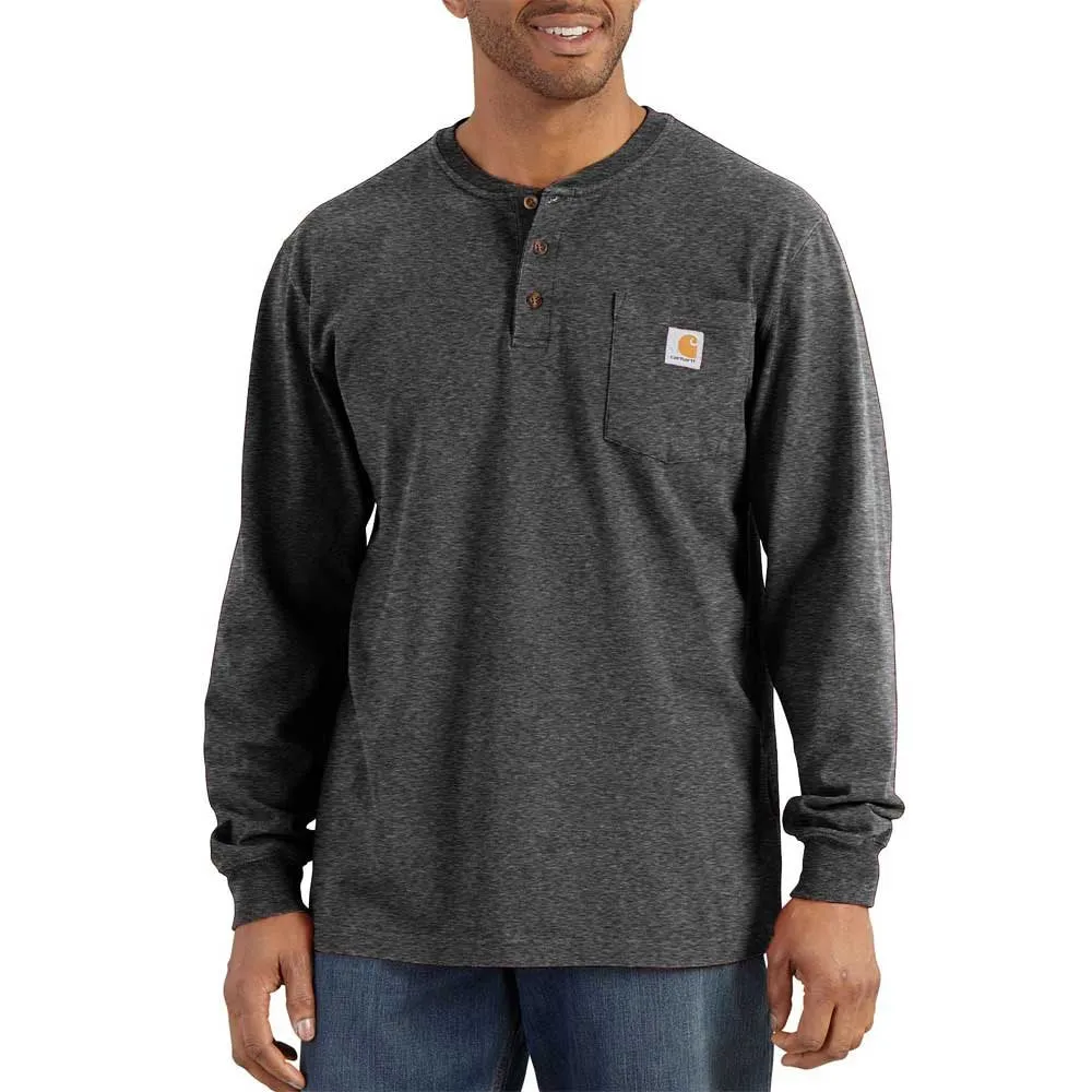 Carhartt K128 Men's Loose Fit Heavyweight Long-Sleeve Pocket Henley T-Shirt