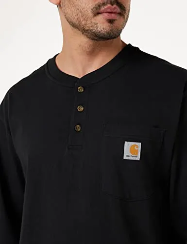 Carhartt K128 Men's Loose Fit Heavyweight Long-Sleeve Pocket Henley T-Shirt