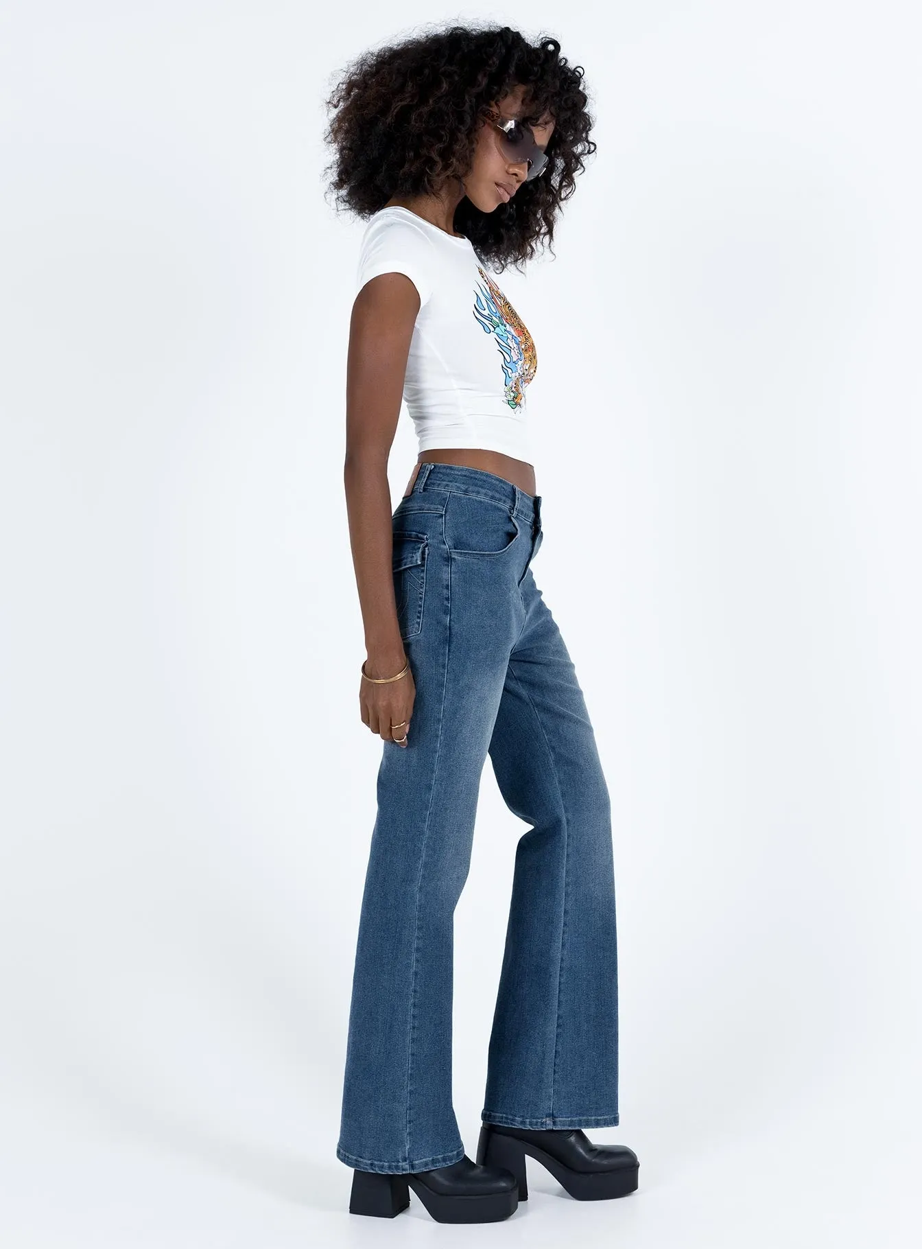 Carvalho Flare Jeans Mid Wash Denim