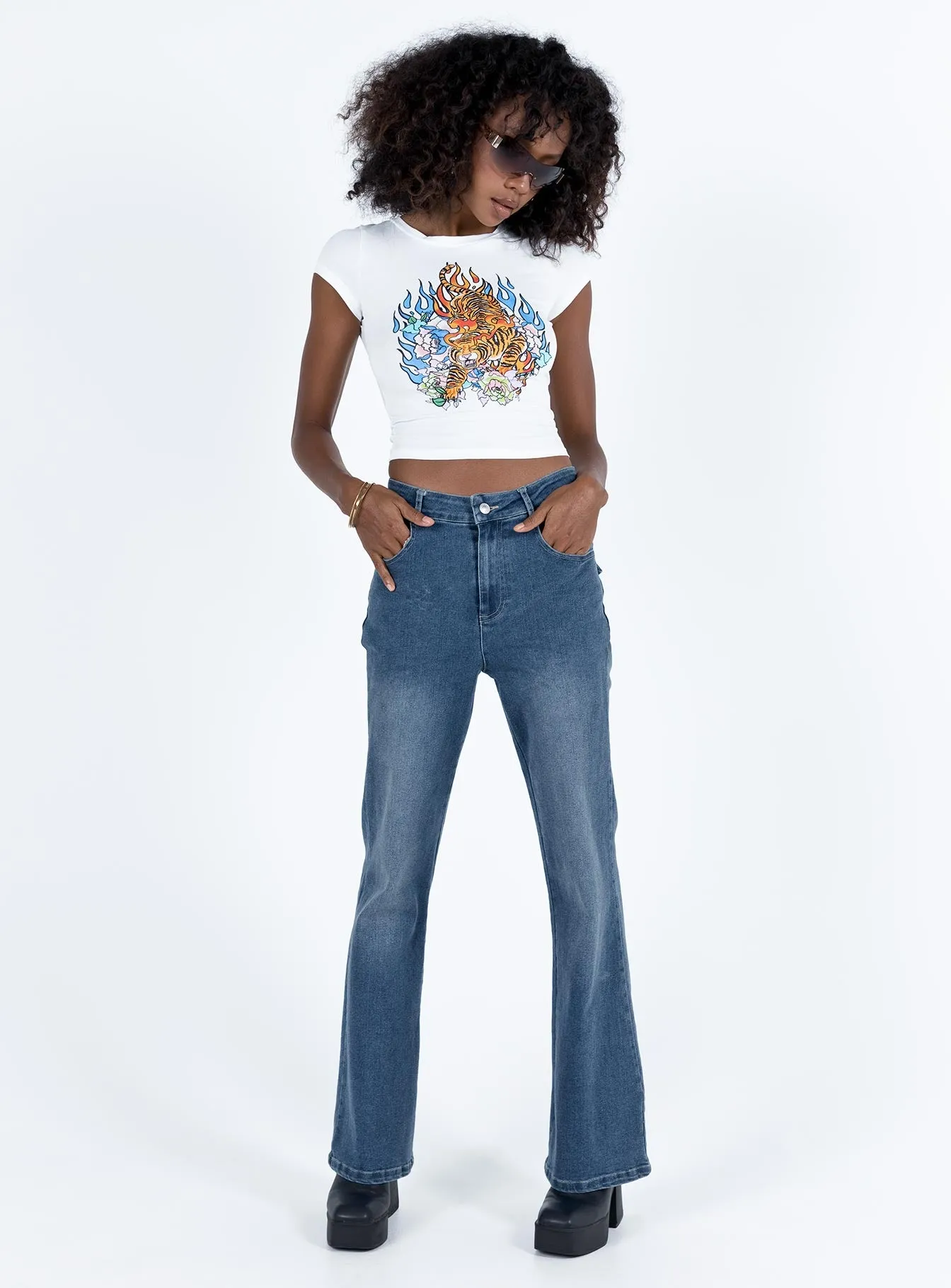 Carvalho Flare Jeans Mid Wash Denim