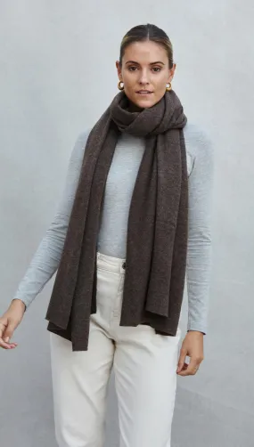 CASHMERE TRAVEL WRAP - BARK