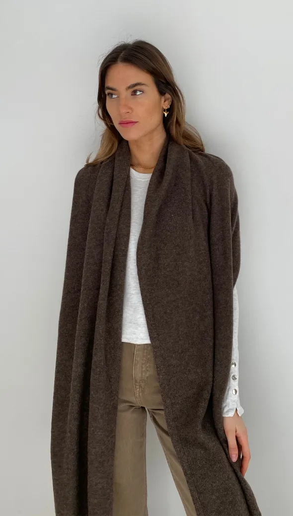 CASHMERE TRAVEL WRAP - BARK