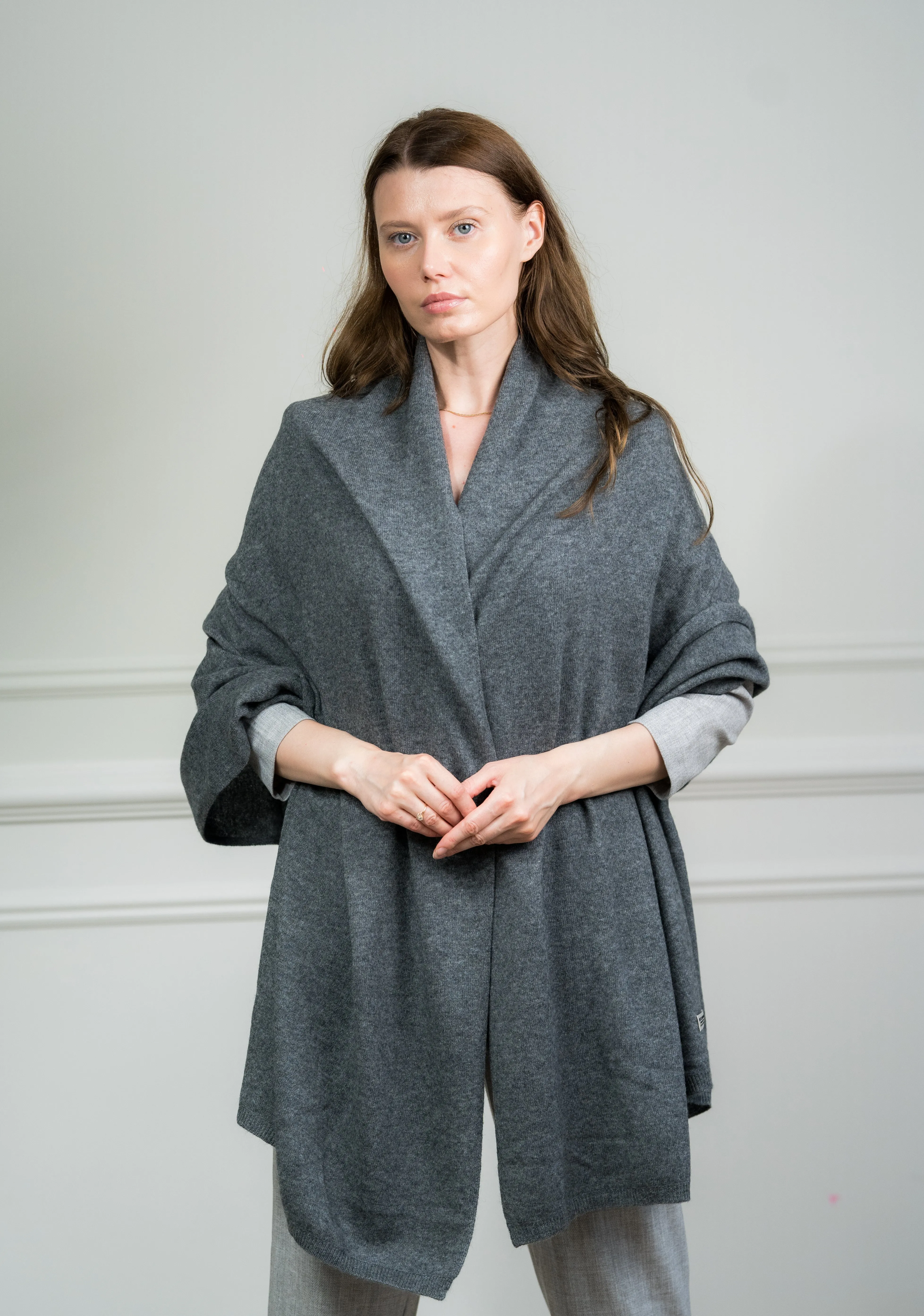 Charcoal Cashmere Travel Wrap