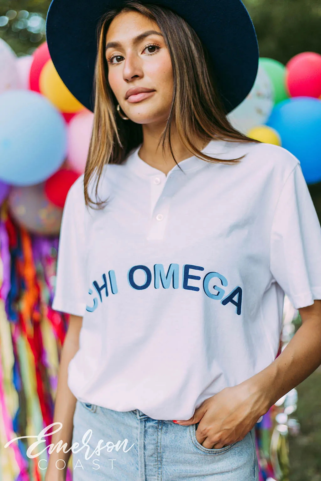 Chi Omega Simple PR Henley