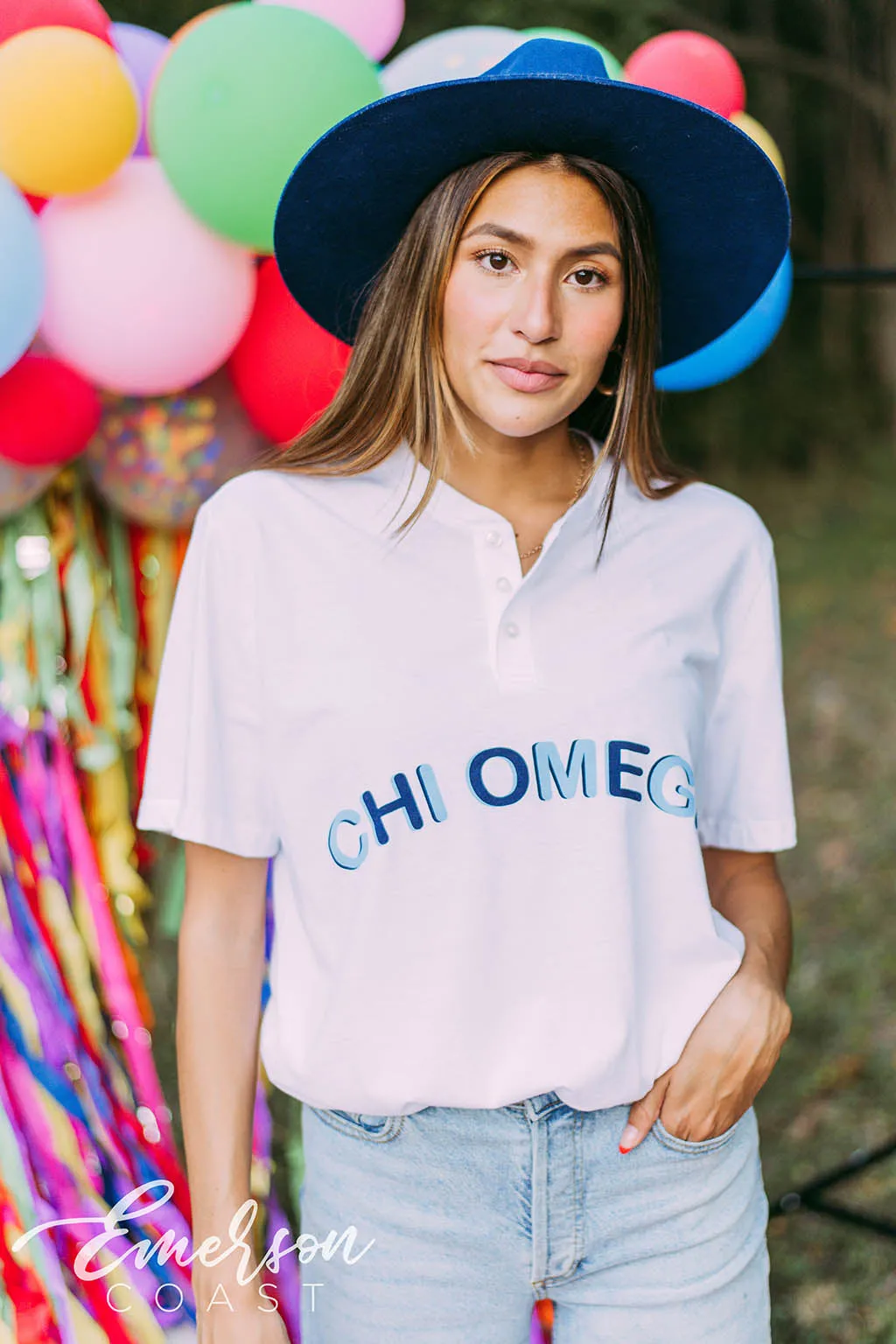 Chi Omega Simple PR Henley