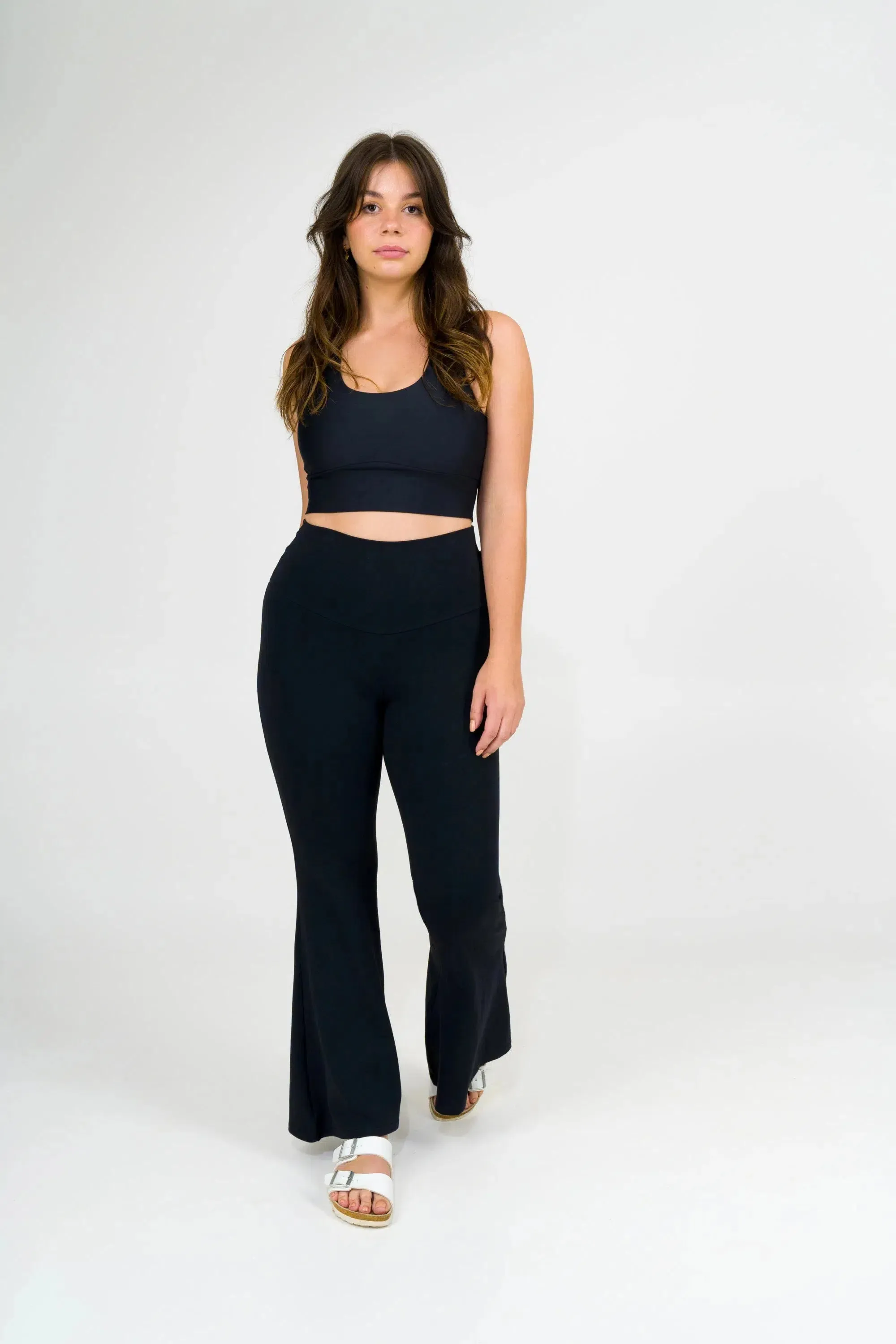 Comfy Cotton High Waisted Bells - Black