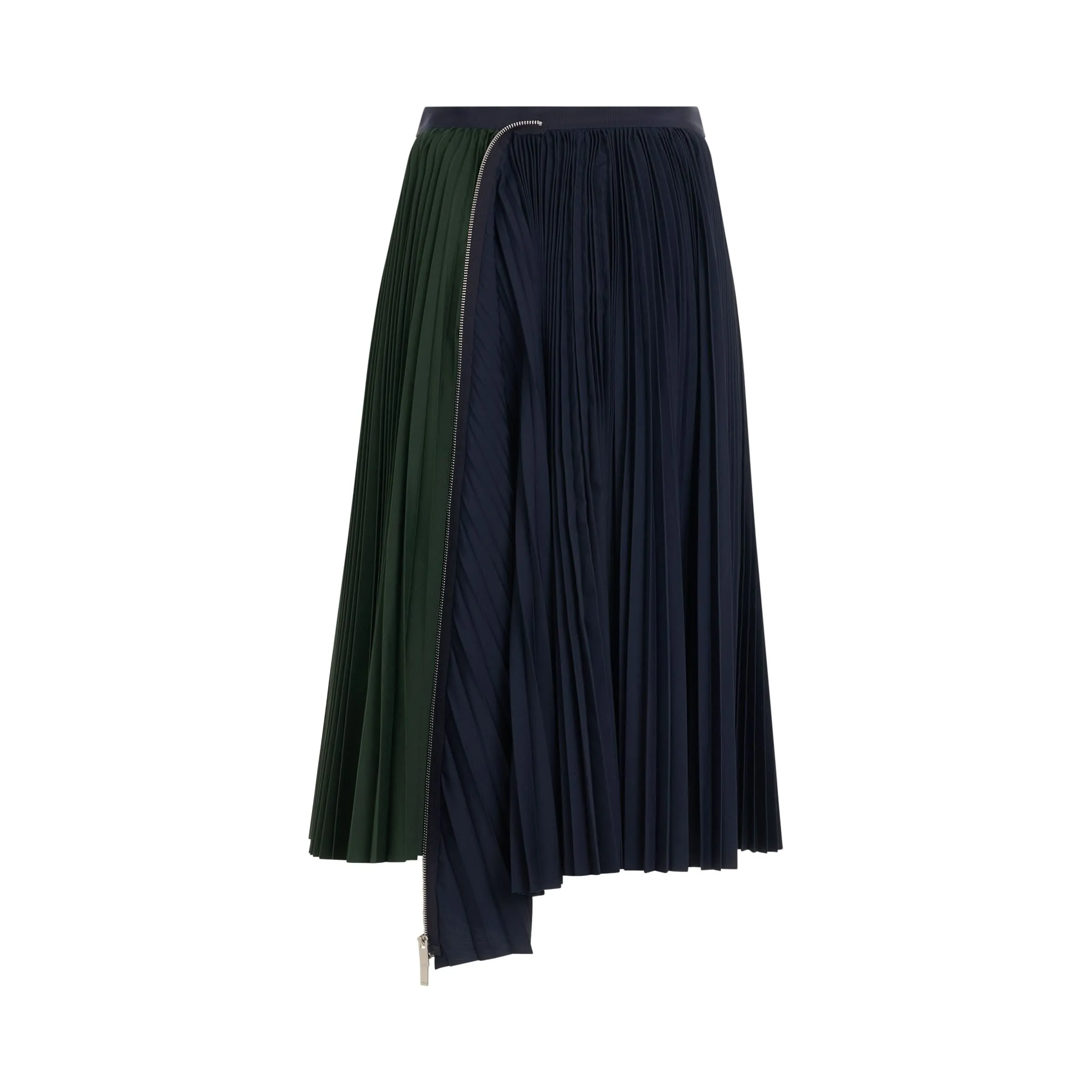 Cotton Zipper Skirt in Navy