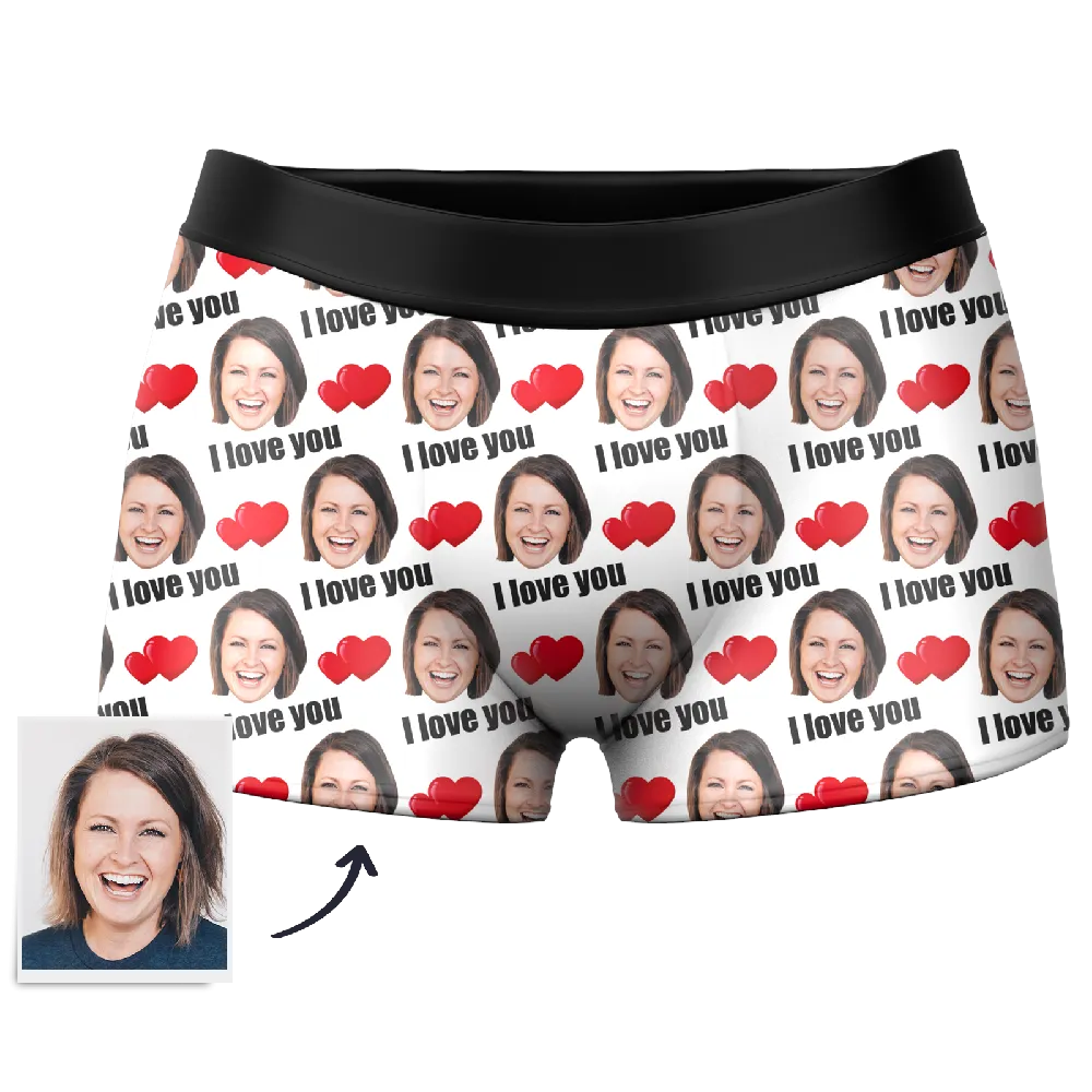 Couple Men's Custom Love Boxer Shorts