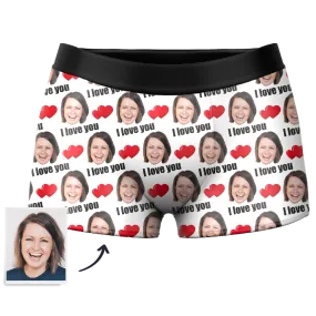 Couple Men's Custom Love Boxer Shorts