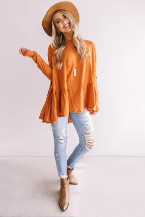 Cuddle Crush Shift Top in Pumpkin