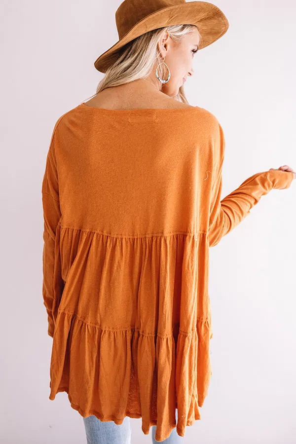 Cuddle Crush Shift Top in Pumpkin