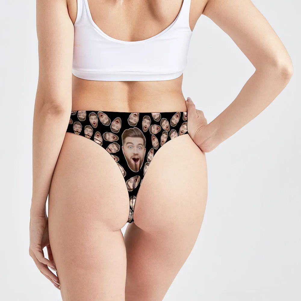 Custom Boyfriend Face Thong Panties Funny Gift For Her