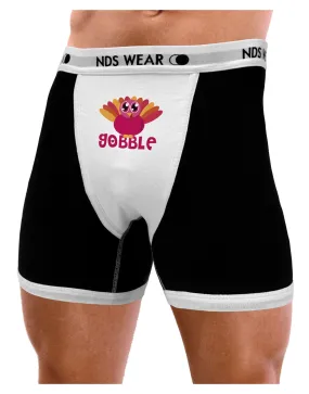 Cute Gobble Turkey Pink Mens Boxer Brief Underwear