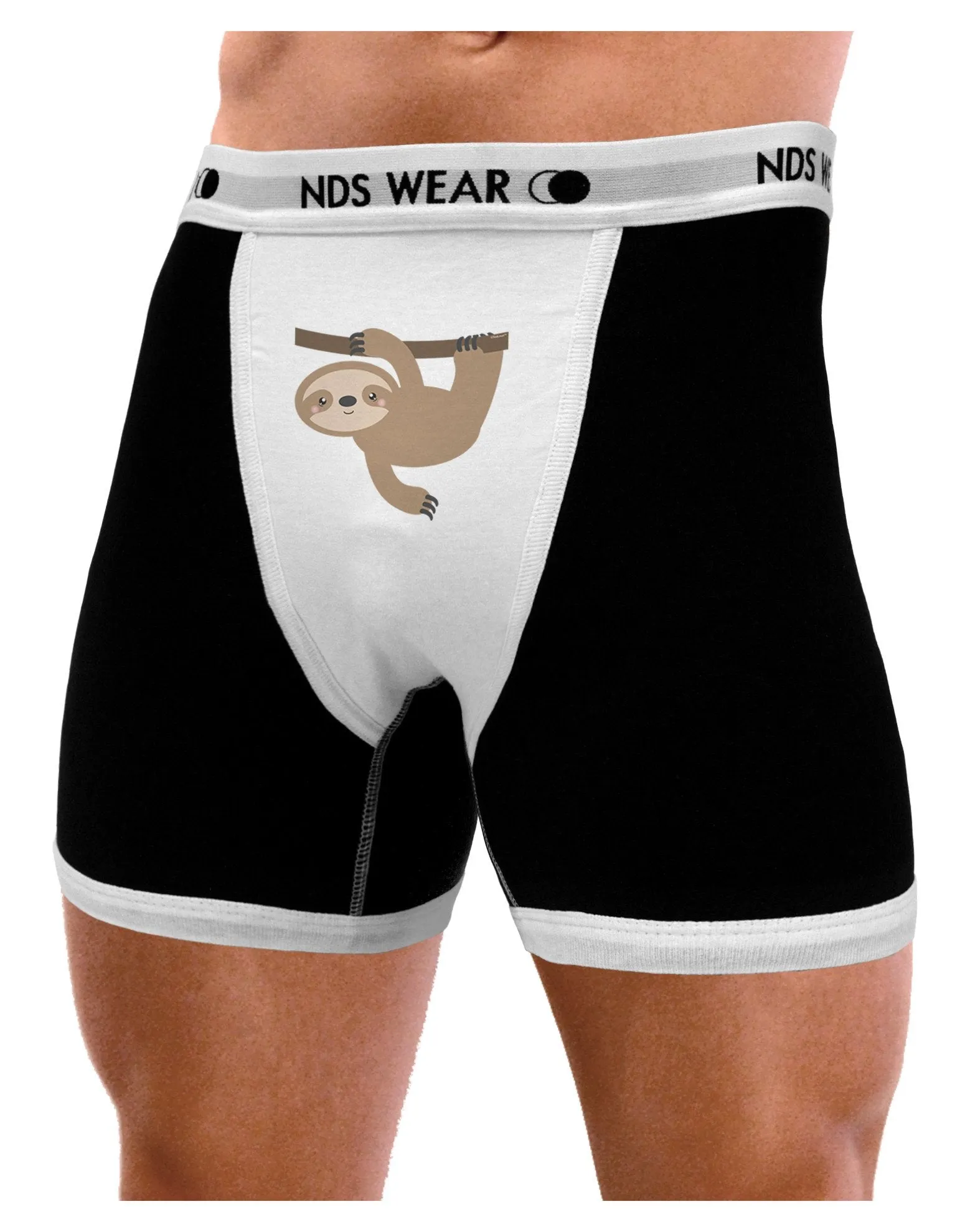 Cute Hanging Sloth Mens Boxer Brief Underwear