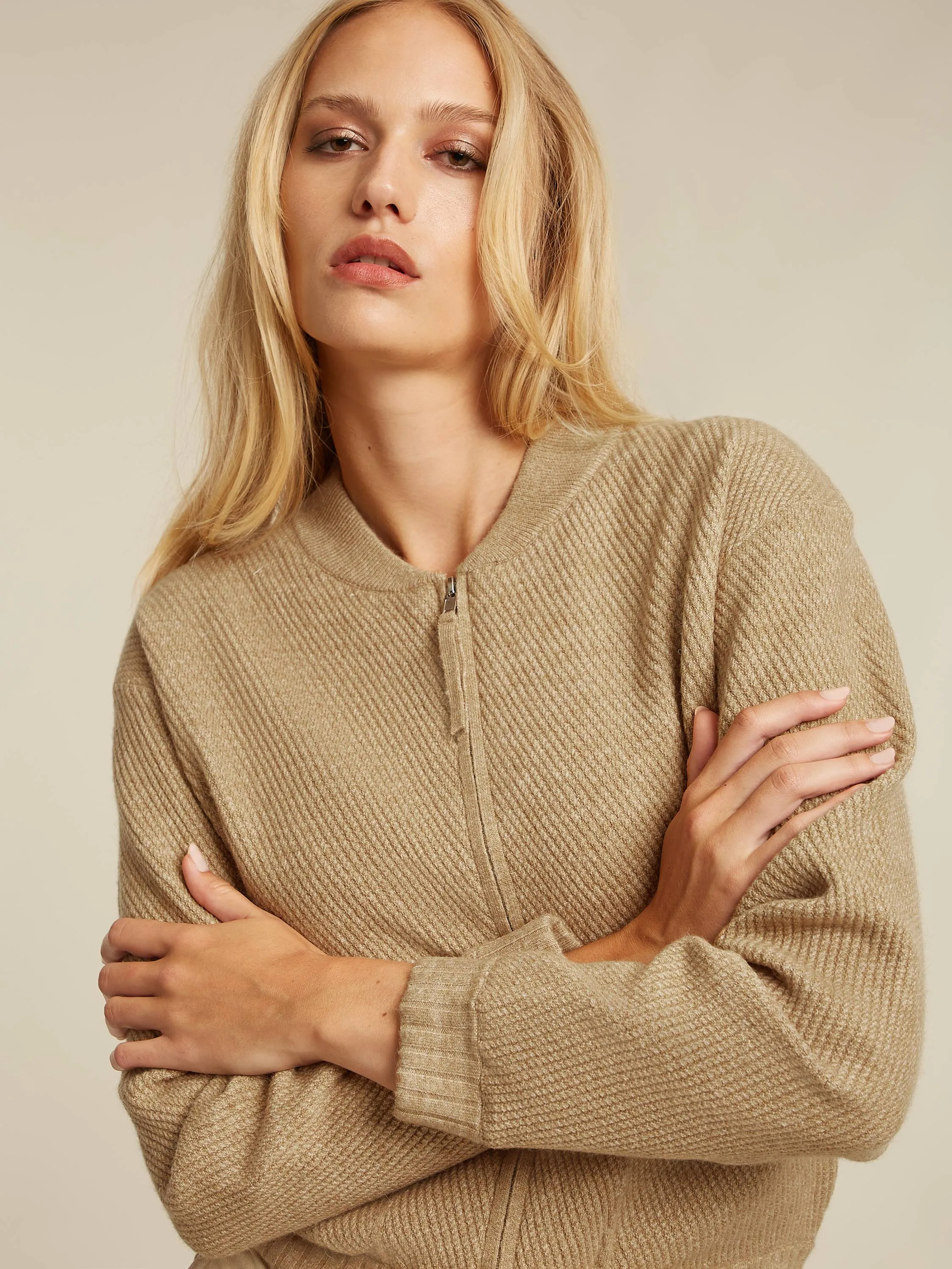 Daan cardigan - Camel heather