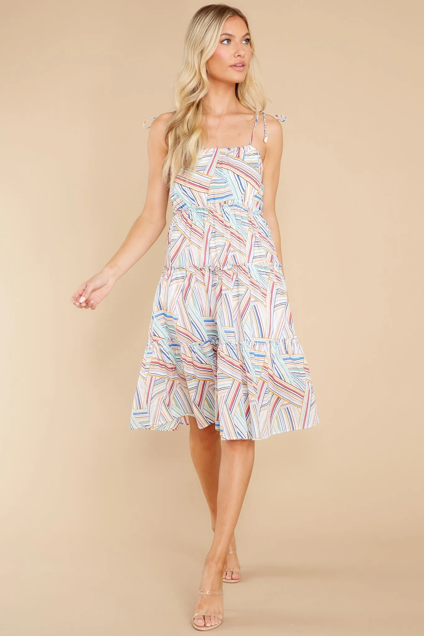 Delicate Days Off White Scully Print Midi Dress