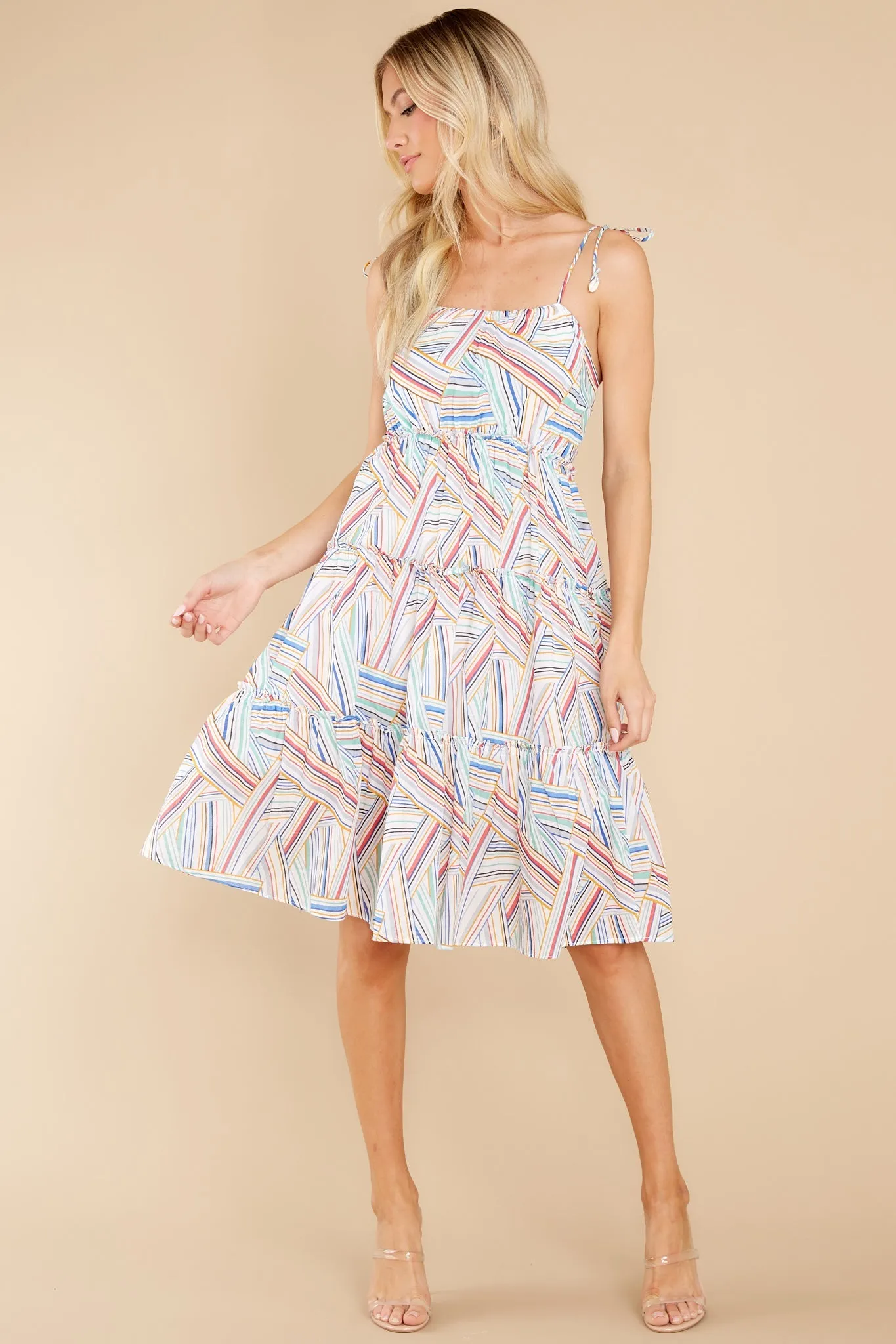 Delicate Days Off White Scully Print Midi Dress