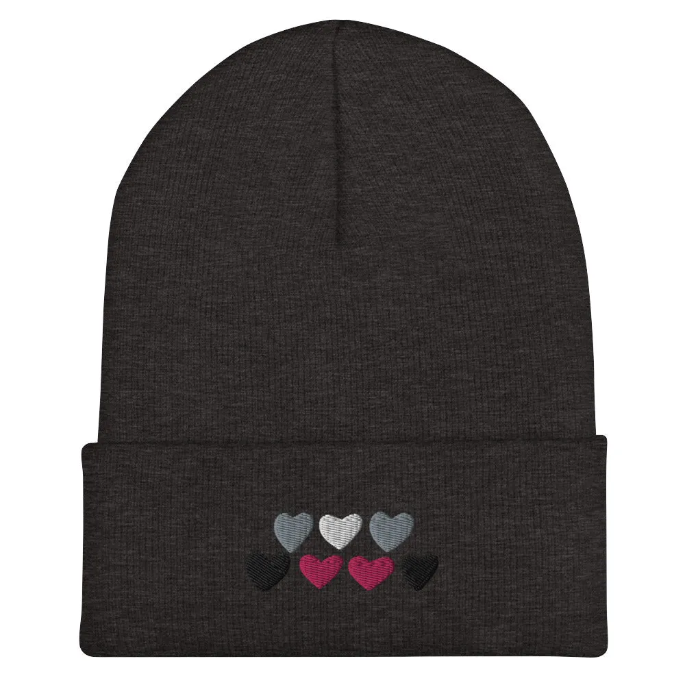 Demigirl Pride Hearts Beanie