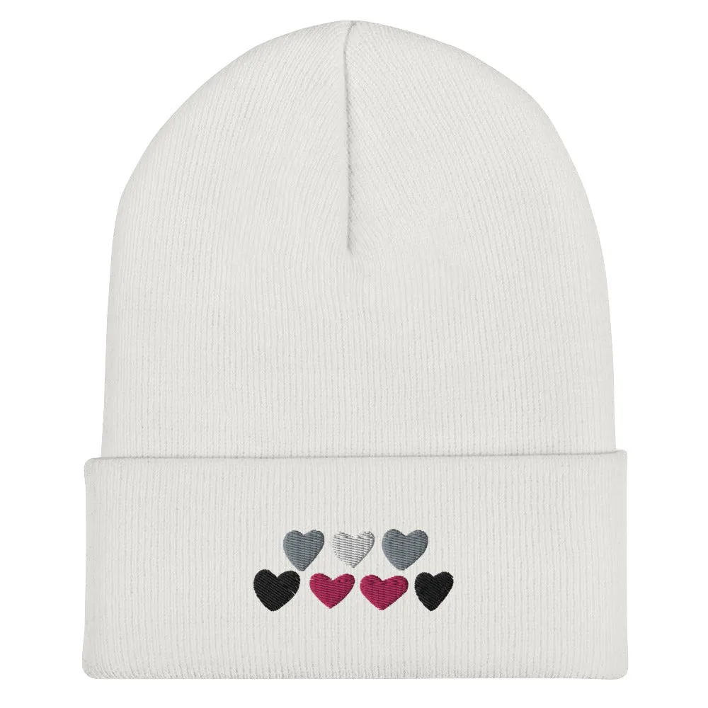 Demigirl Pride Hearts Beanie