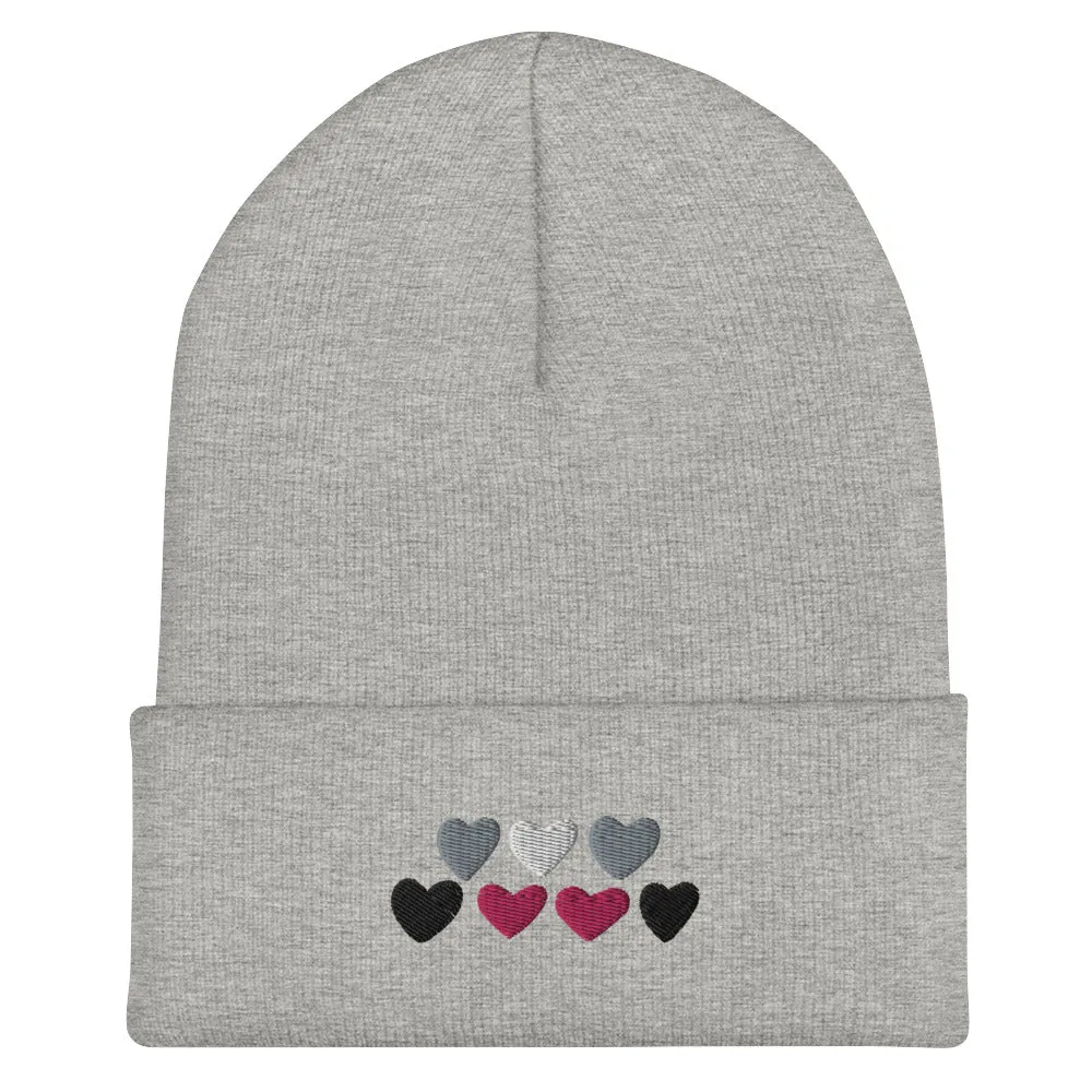 Demigirl Pride Hearts Beanie