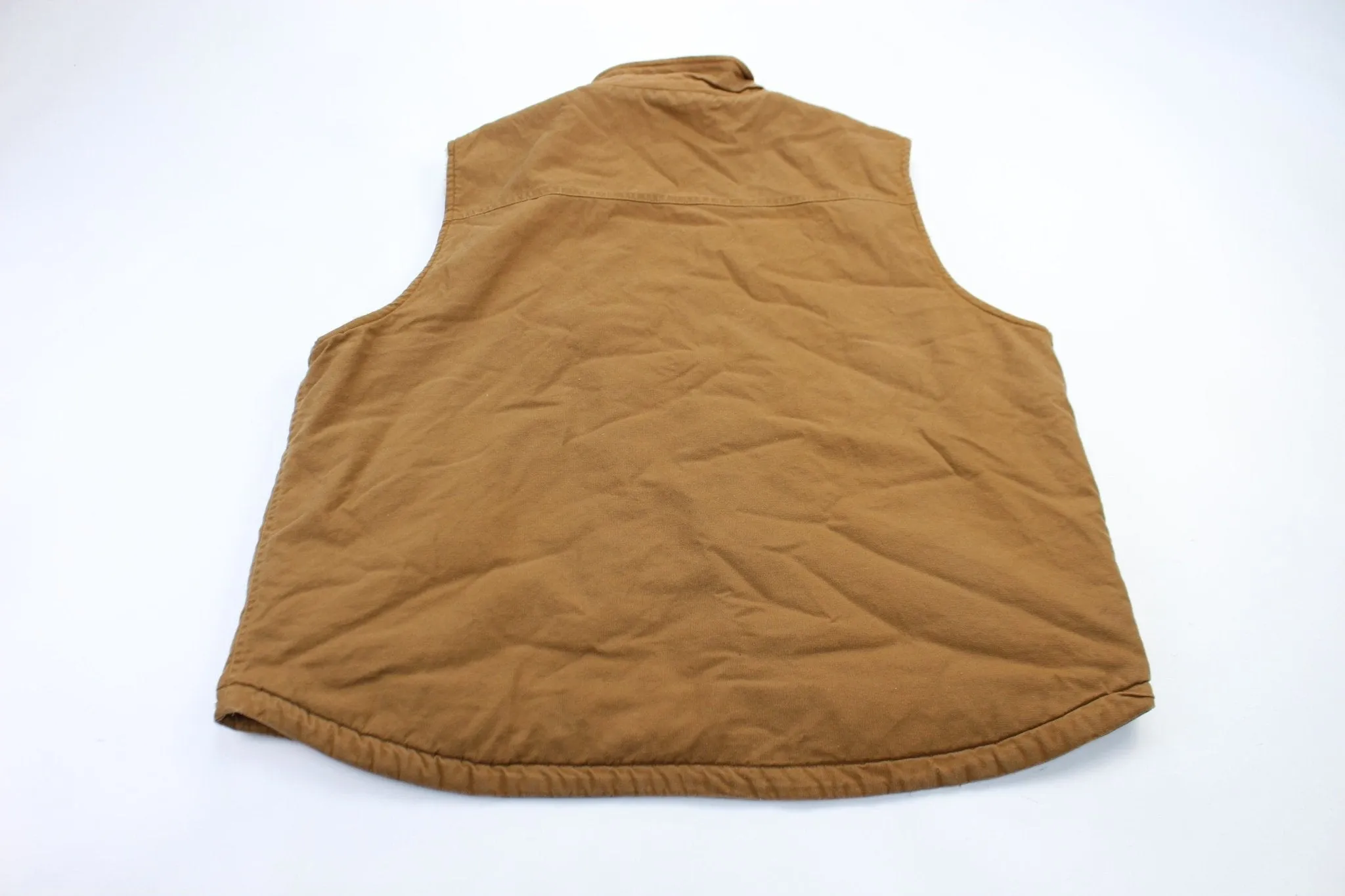 Dickie's Logo Patch Tan Sherpa Lined Zip Up Vest