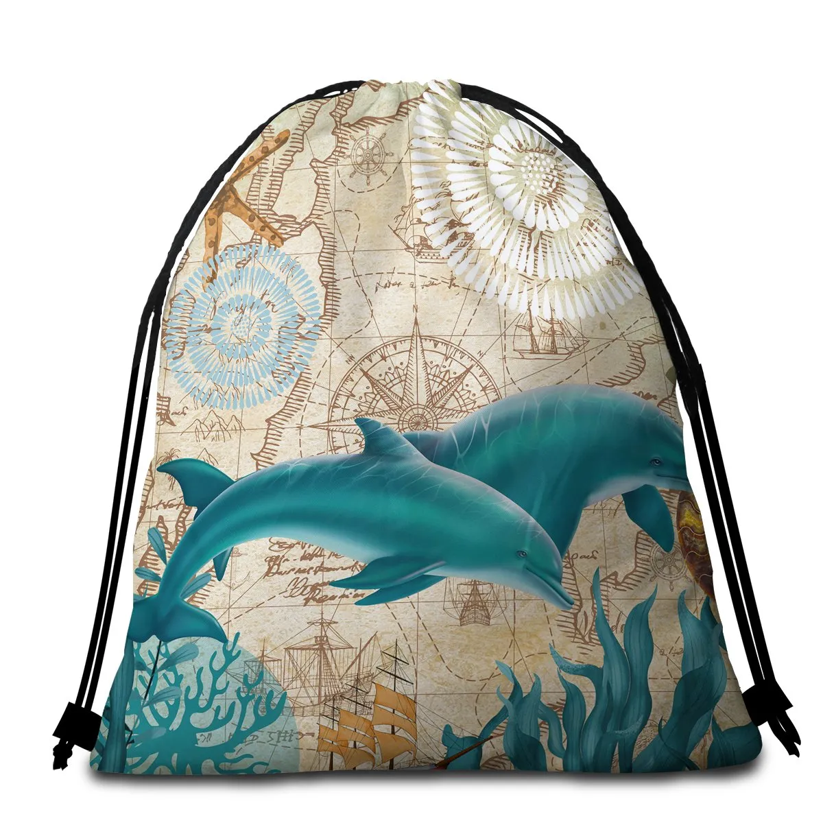 Dolphin Love Towel   Backpack