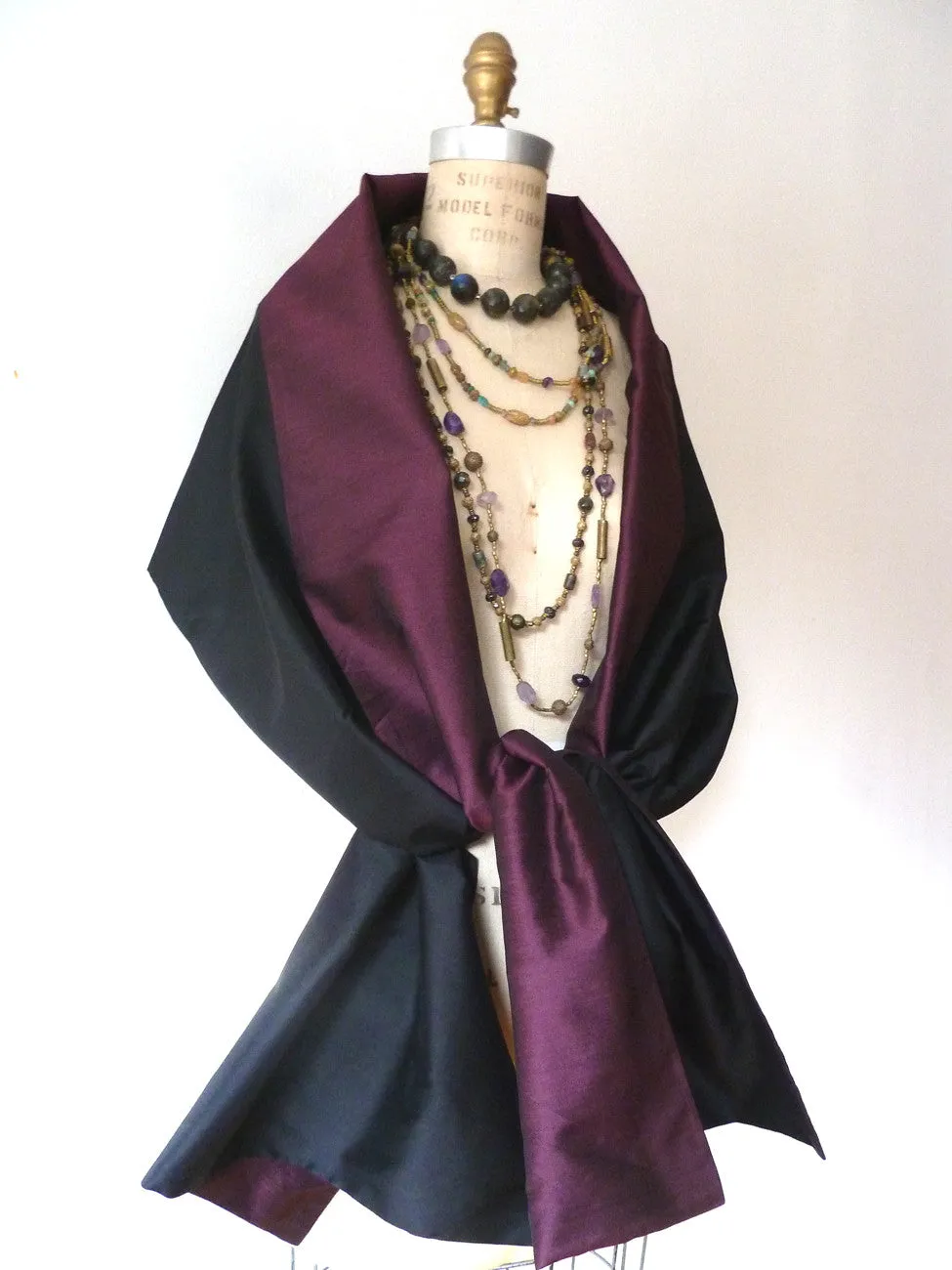 Double Sided Evening Shawl Black Combinations