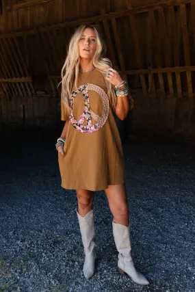 Ebbie Peace Sign Tunic - Bronze