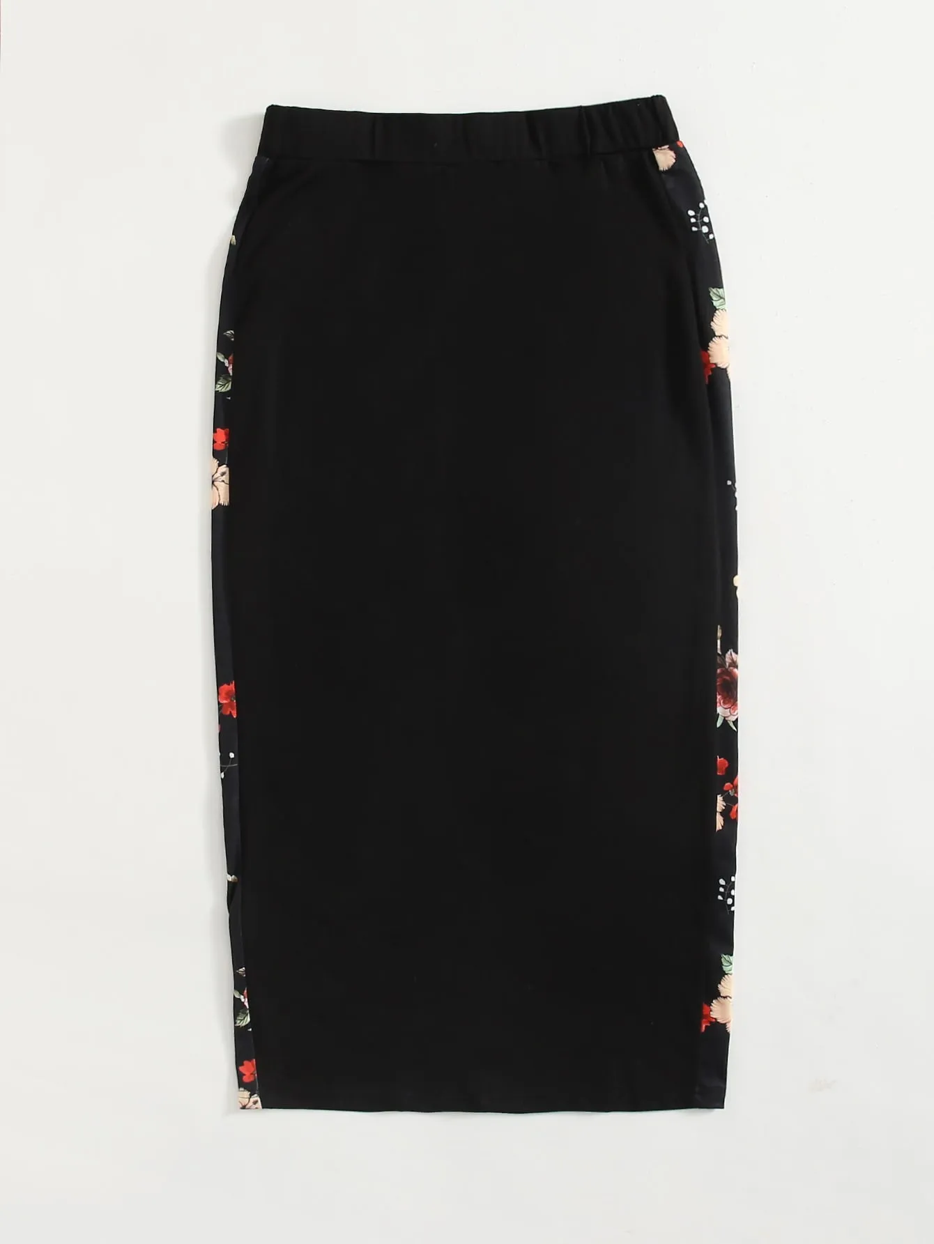 Elegant Floral High Waist Midi Women Skirt