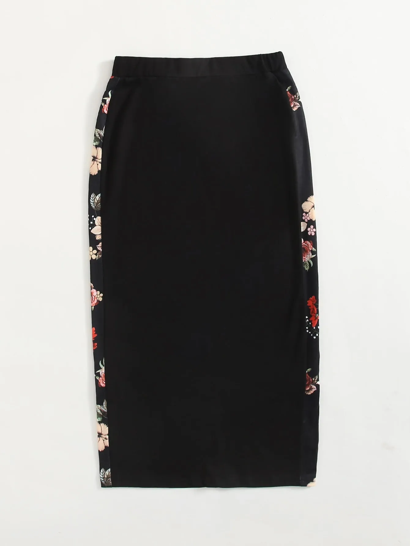 Elegant Floral High Waist Midi Women Skirt